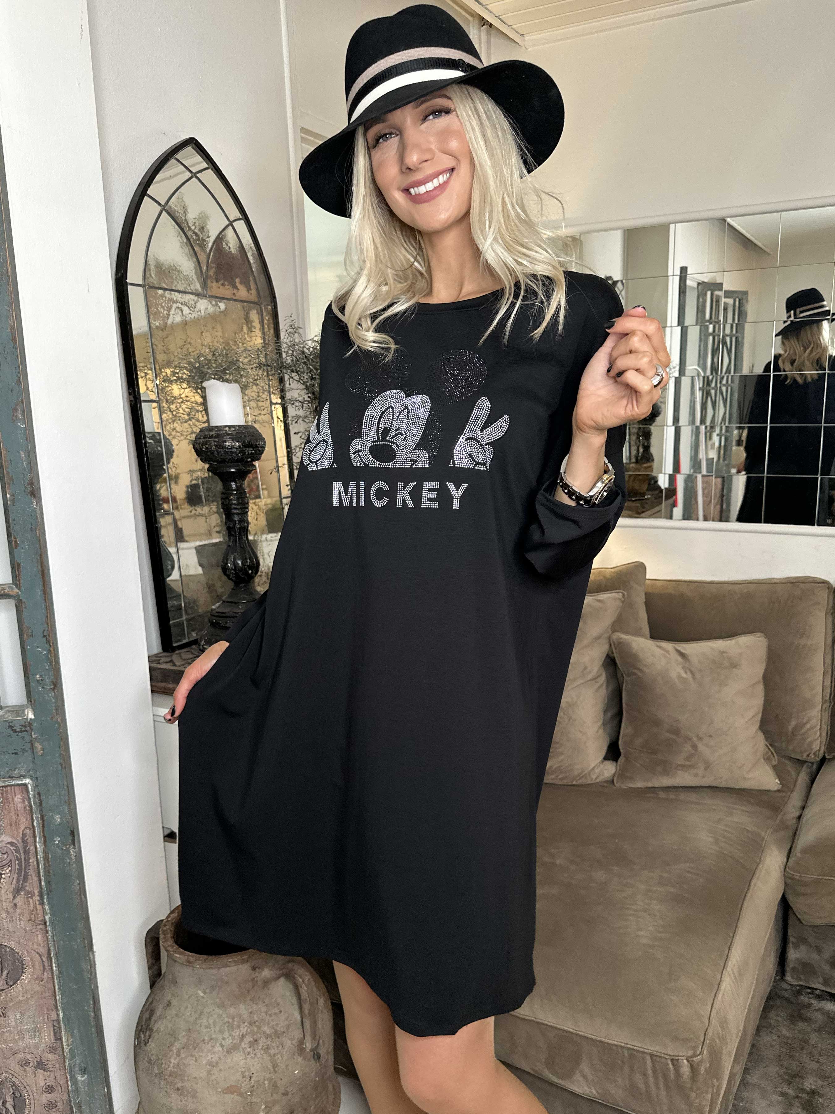 Amal Glitter - Bomullsklänning med tryck i glitter